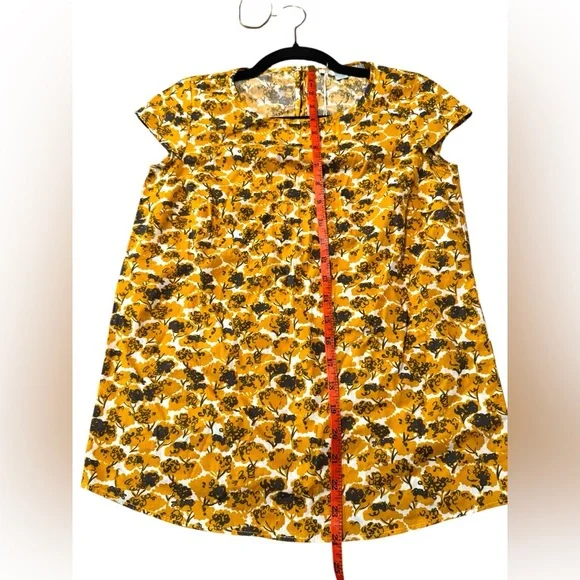 Boden Cotton Top Size 2 NWT – Mustard Tree Print, Keyhole Back - Picture 7 of 7